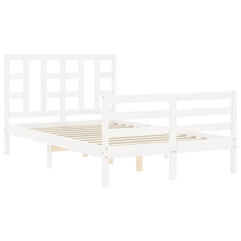 vidaXL Bed Frame without Mattress White 120x200 cm Solid Wood