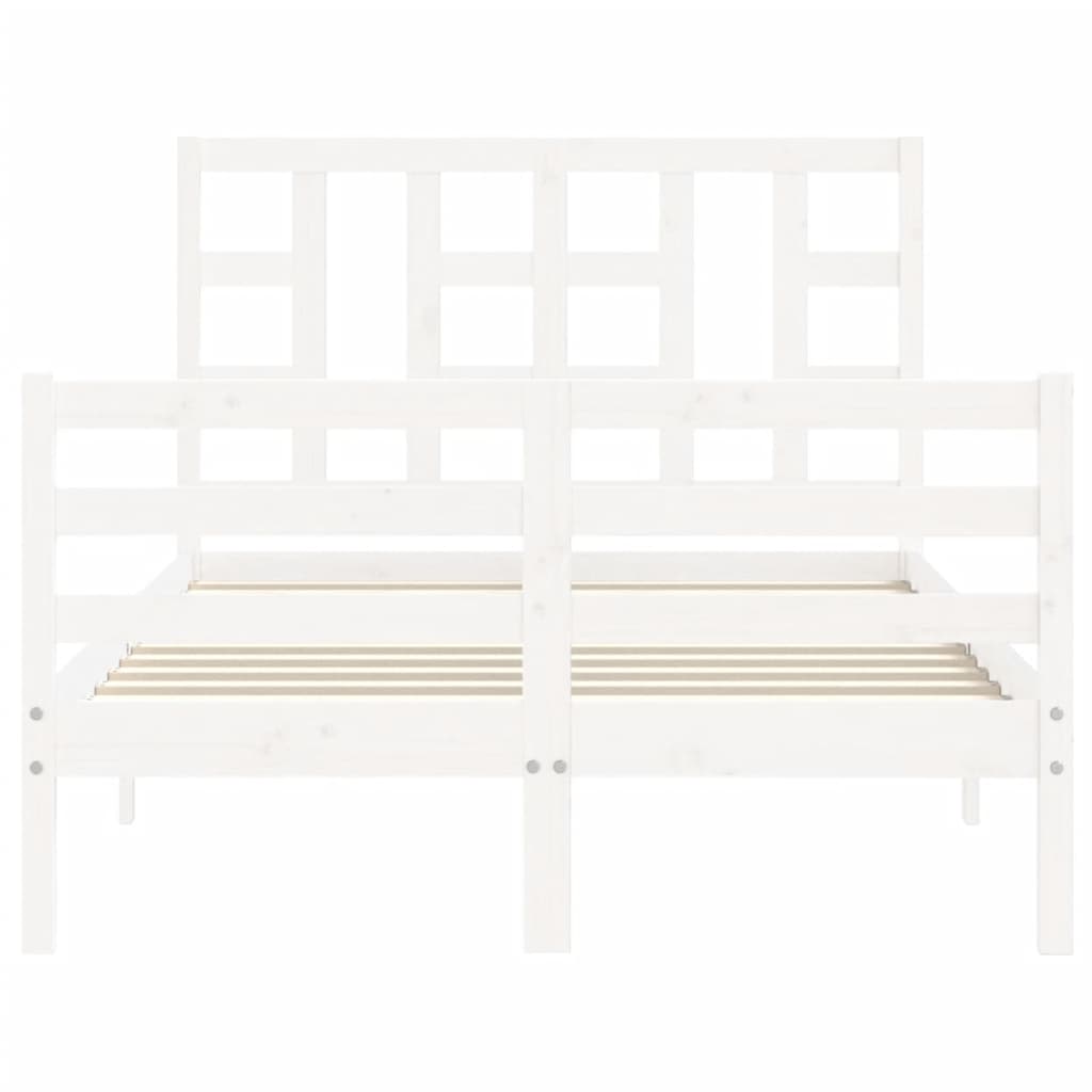 vidaXL Bed Frame without Mattress White 120x200 cm Solid Wood