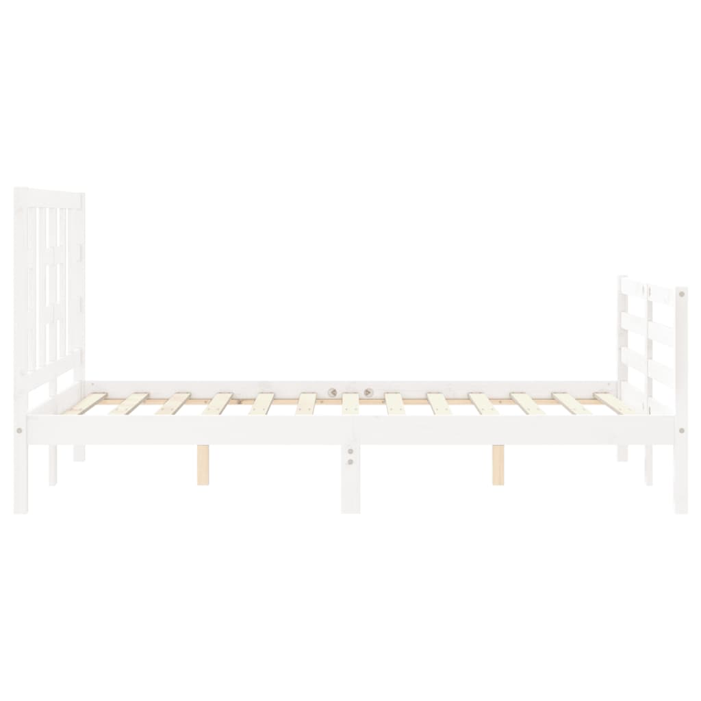 vidaXL Bed Frame without Mattress White 120x200 cm Solid Wood