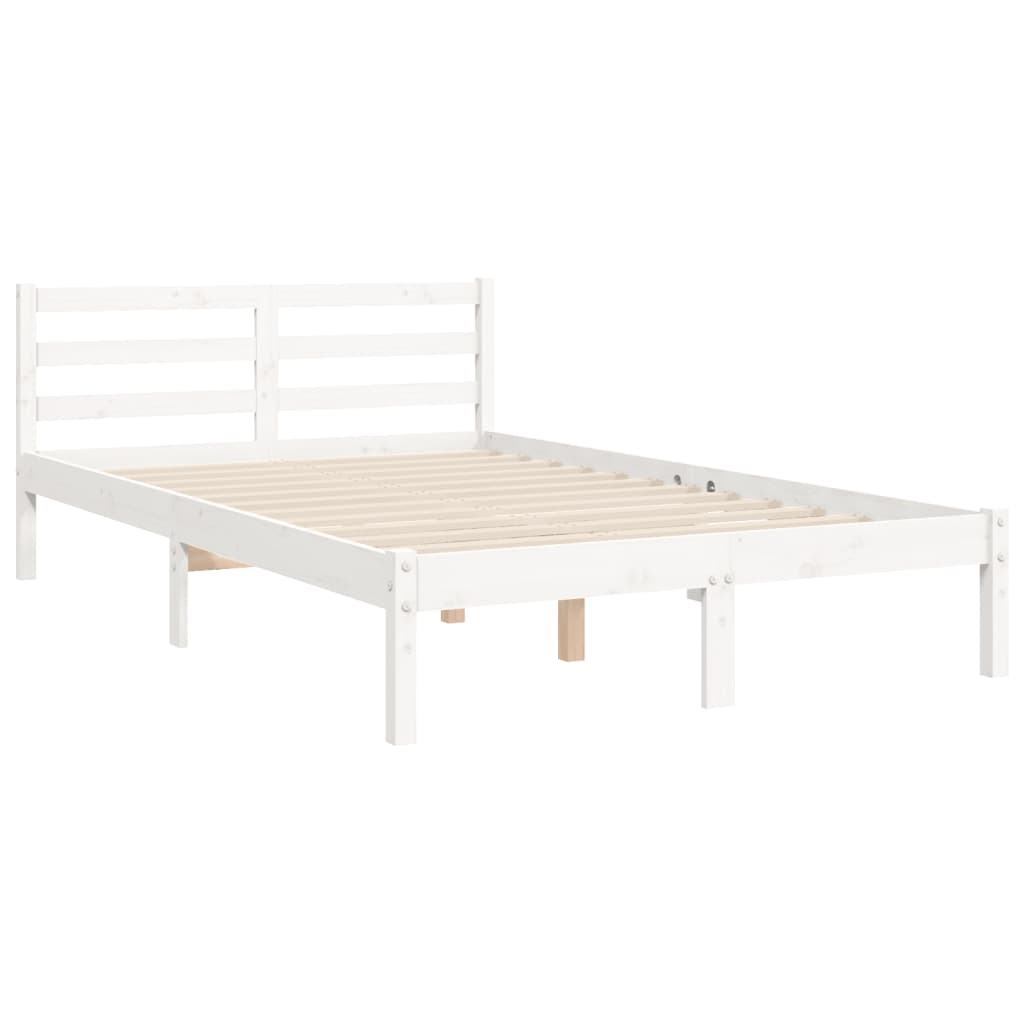 vidaXL Bed Frame without Mattress White 120x200 cm Solid Wood