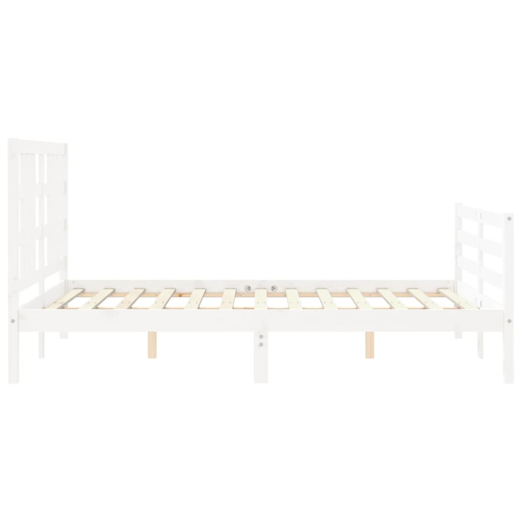 vidaXL Bed Frame without Mattress White 140x200 cm Solid Wood