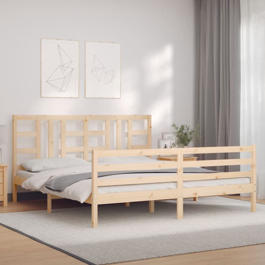 vidaXL Bed Frame without Mattress Super King Size Solid Wood