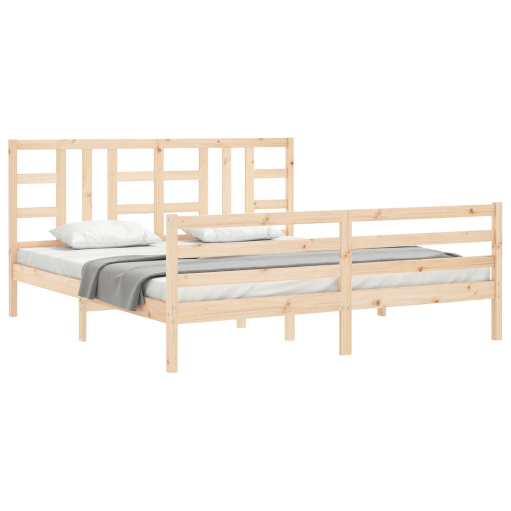 vidaXL Bed Frame without Mattress Super King Size Solid Wood