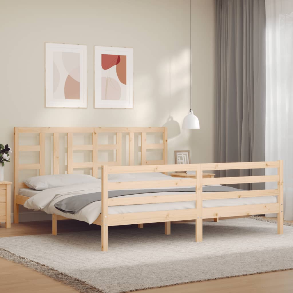 vidaXL Bed Frame without Mattress Super King Size Solid Wood