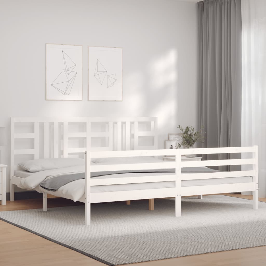 vidaXL Bed Frame without Mattress White 200x200 cm Solid Wood