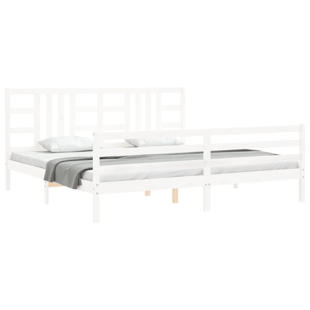 vidaXL Bed Frame without Mattress White 200x200 cm Solid Wood