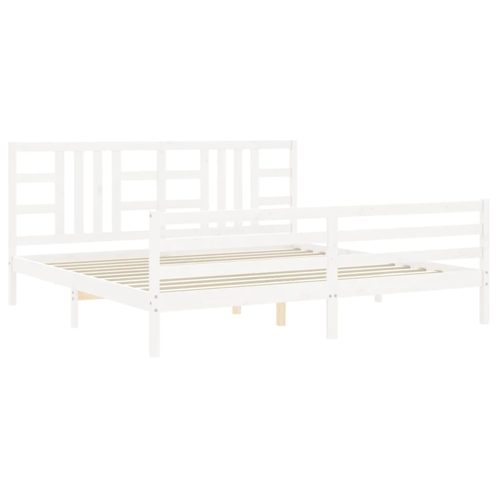 vidaXL Bed Frame without Mattress White 200x200 cm Solid Wood