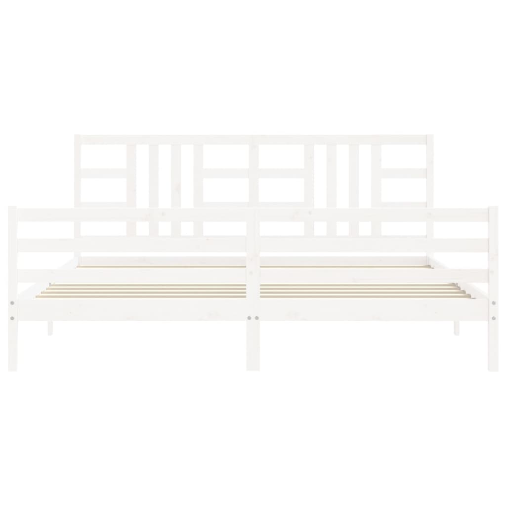 vidaXL Bed Frame without Mattress White 200x200 cm Solid Wood