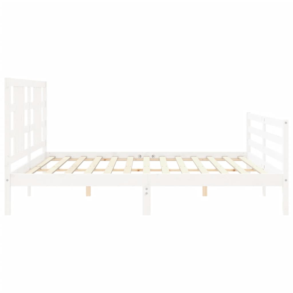 vidaXL Bed Frame without Mattress White 200x200 cm Solid Wood