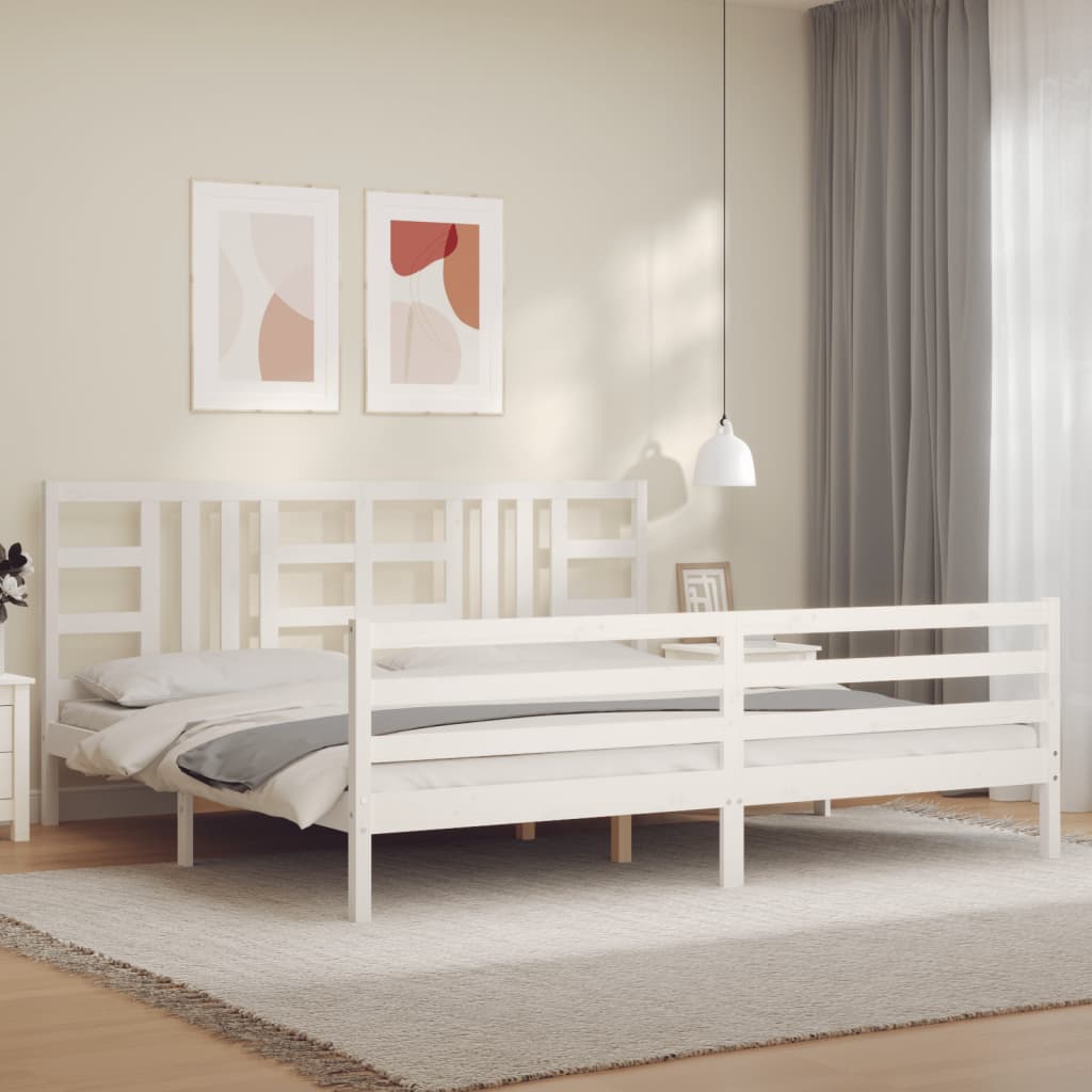 vidaXL Bed Frame without Mattress White 200x200 cm Solid Wood