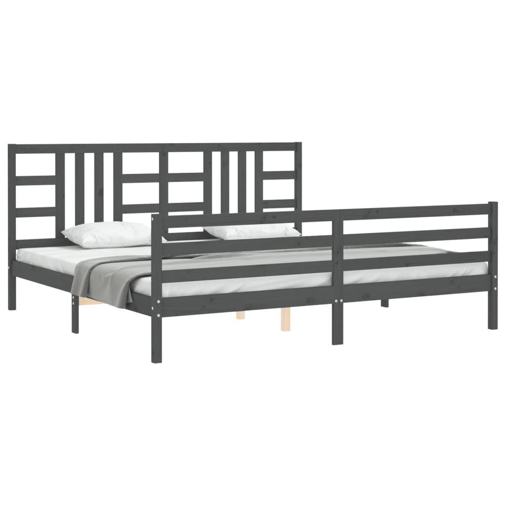 vidaXL Bed Frame without Mattress Grey 200x200 cm Solid Wood