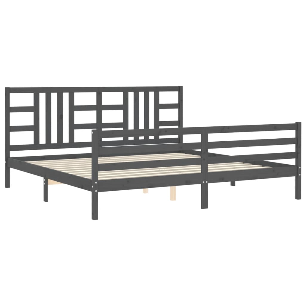 vidaXL Bed Frame without Mattress Grey 200x200 cm Solid Wood