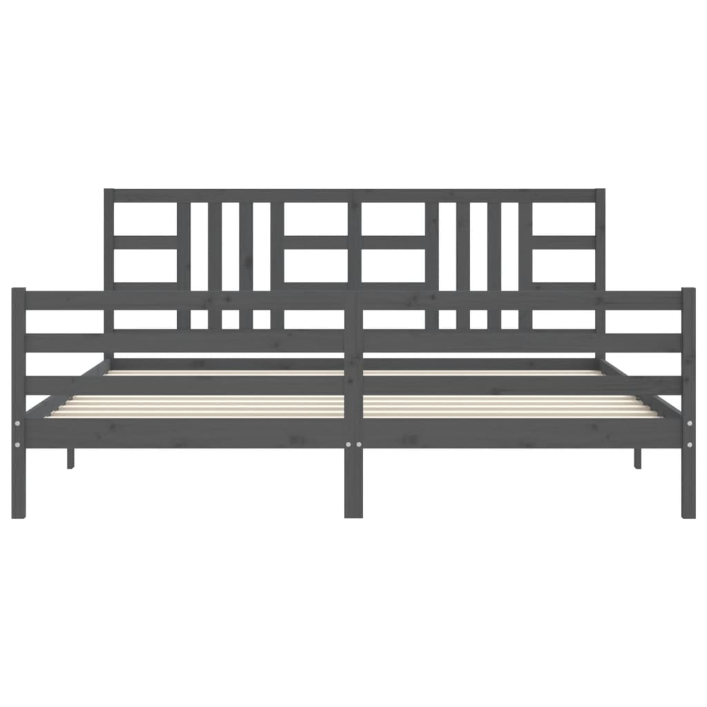 vidaXL Bed Frame without Mattress Grey 200x200 cm Solid Wood