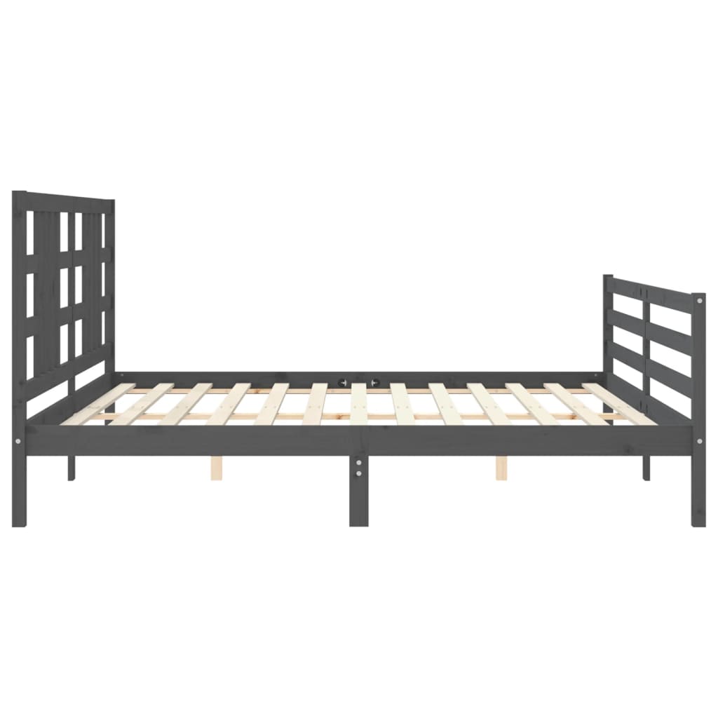 vidaXL Bed Frame without Mattress Grey 200x200 cm Solid Wood