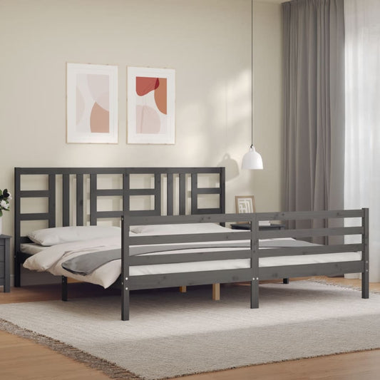 vidaXL Bed Frame without Mattress Grey 200x200 cm Solid Wood