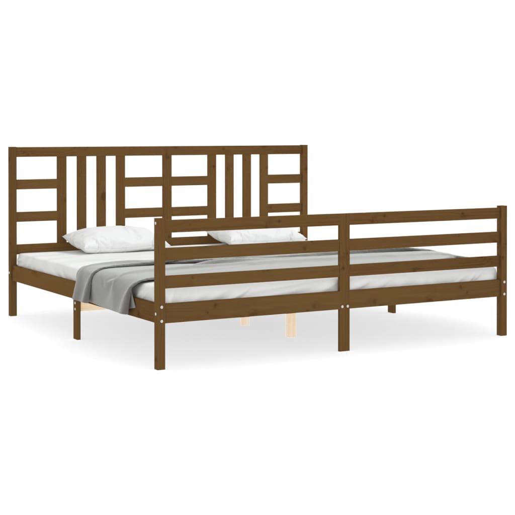 vidaXL Bed Frame without Mattress Honey Brown 200x200 cm Solid Wood