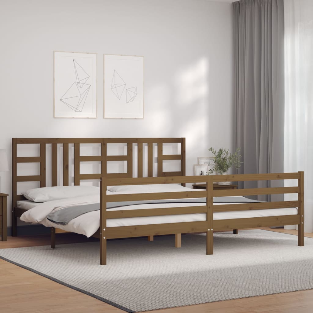 vidaXL Bed Frame without Mattress Honey Brown 200x200 cm Solid Wood