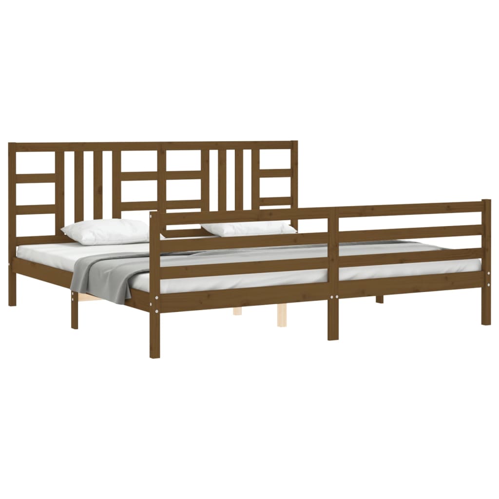 vidaXL Bed Frame without Mattress Honey Brown 200x200 cm Solid Wood