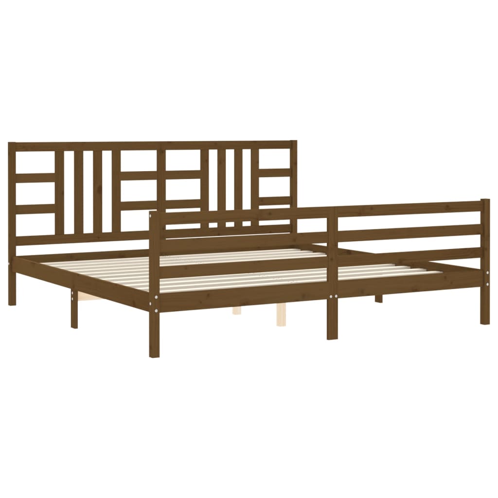 vidaXL Bed Frame without Mattress Honey Brown 200x200 cm Solid Wood