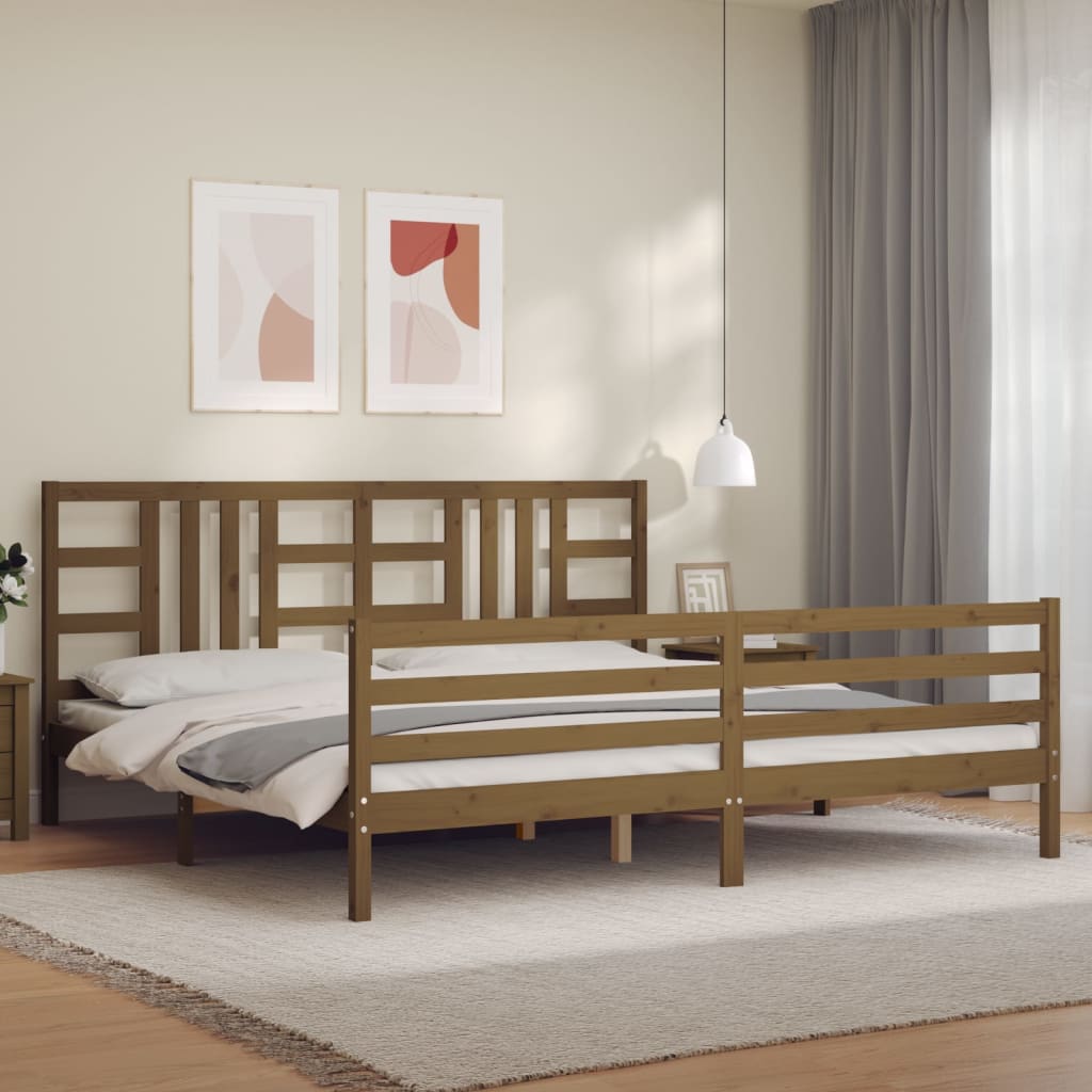 vidaXL Bed Frame without Mattress Honey Brown 200x200 cm Solid Wood