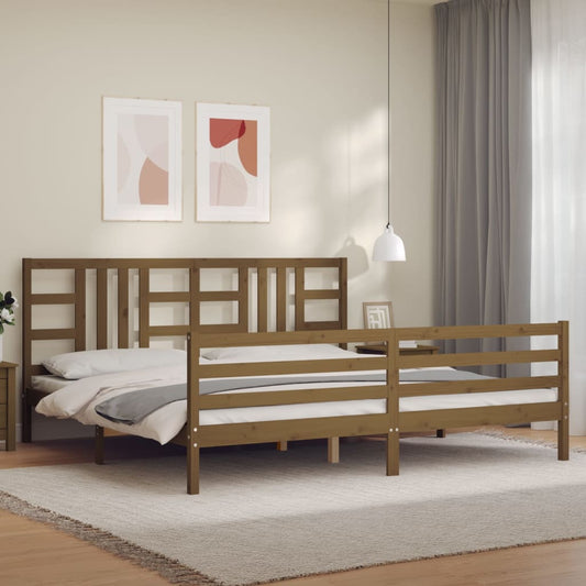 vidaXL Bed Frame without Mattress Honey Brown 200x200 cm Solid Wood