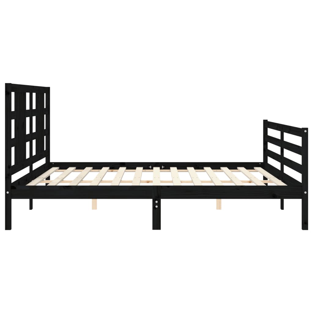 vidaXL Bed Frame without Mattress Black 200x200 cm Solid Wood