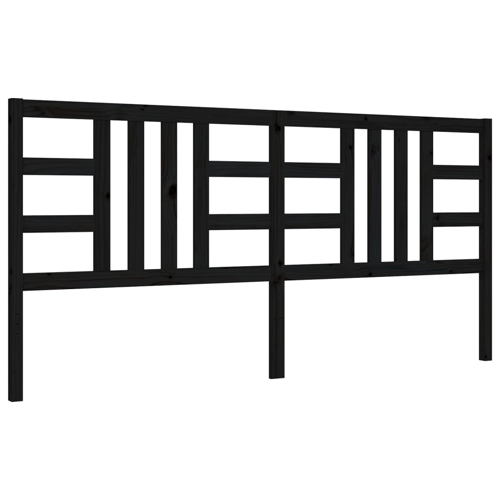 vidaXL Bed Frame without Mattress Black 200x200 cm Solid Wood