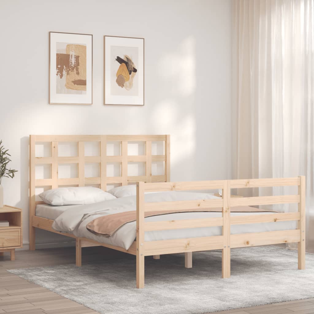 vidaXL Bed Frame without Mattress Small Double Solid Wood