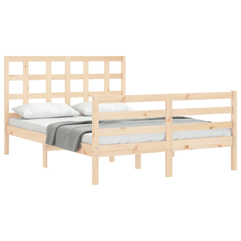 vidaXL Bed Frame without Mattress Double Solid Wood