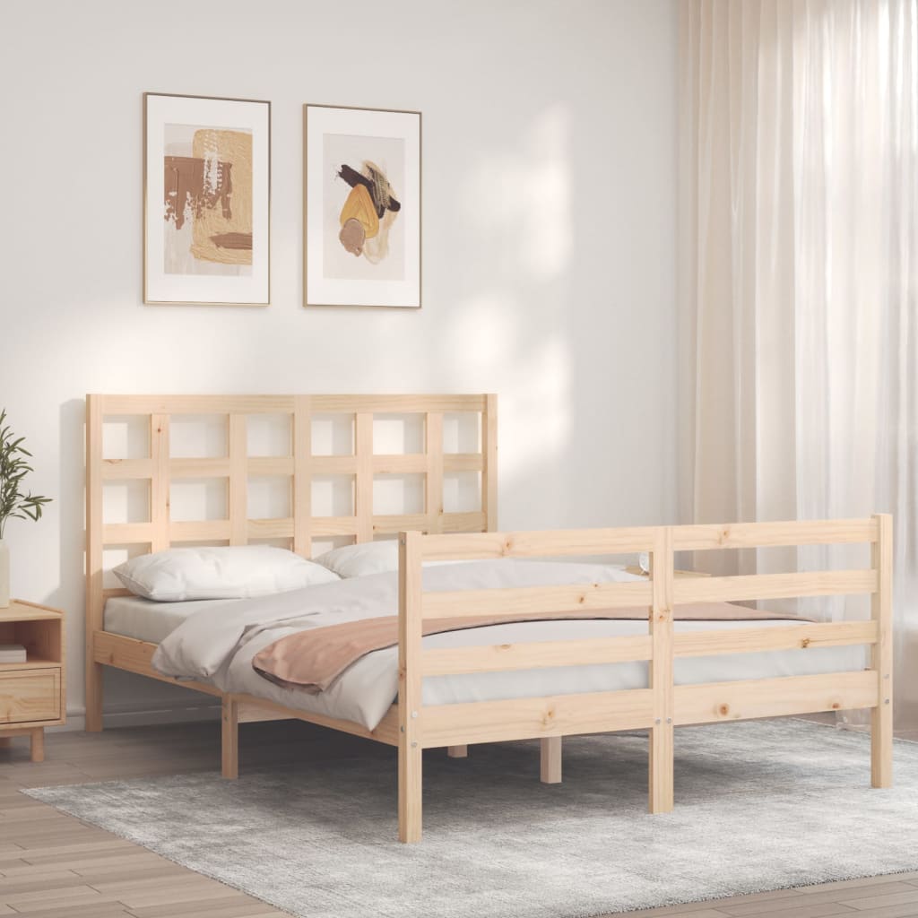 vidaXL Bed Frame without Mattress Double Solid Wood