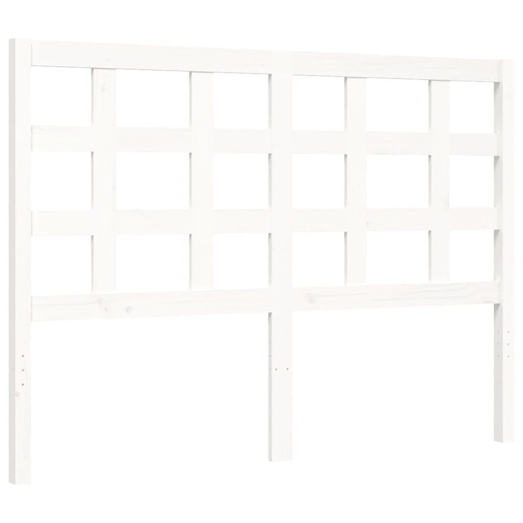 vidaXL Bed Frame without Mattress White Double Solid Wood