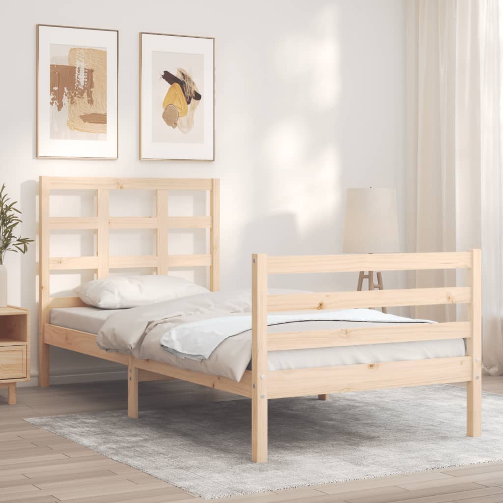 vidaXL Bed Frame without Mattress 90x200 cm Solid Wood