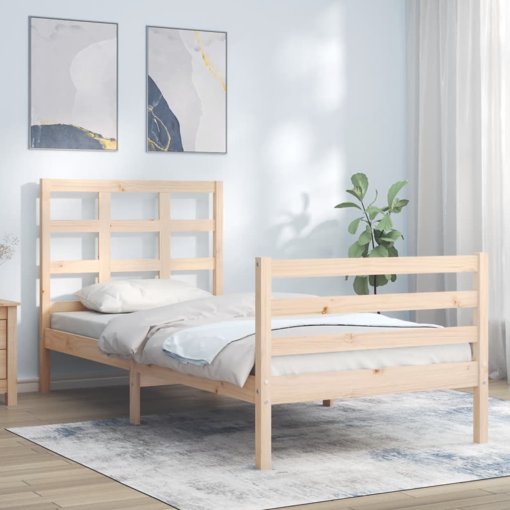 vidaXL Bed Frame without Mattress 90x200 cm Solid Wood