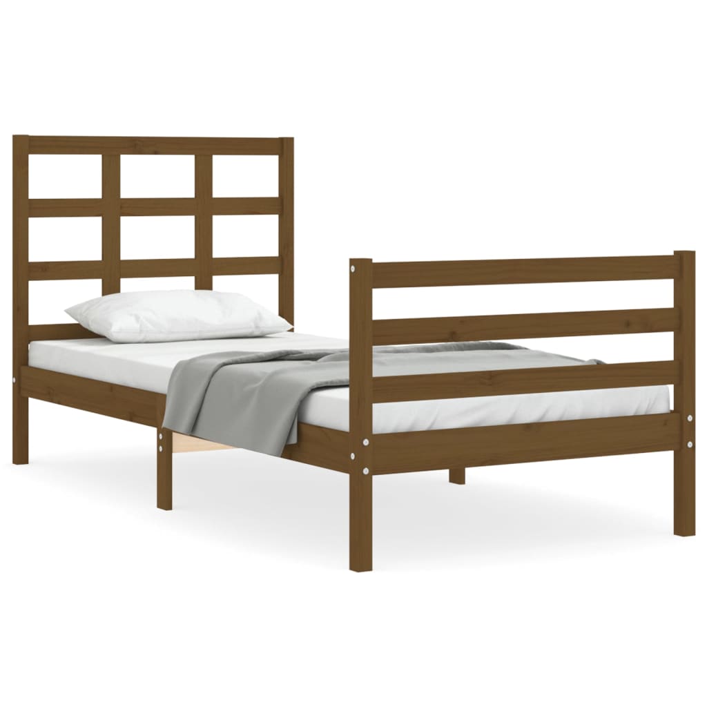 vidaXL Bed Frame without Mattress Honey Brown 90x200 cm Solid Wood