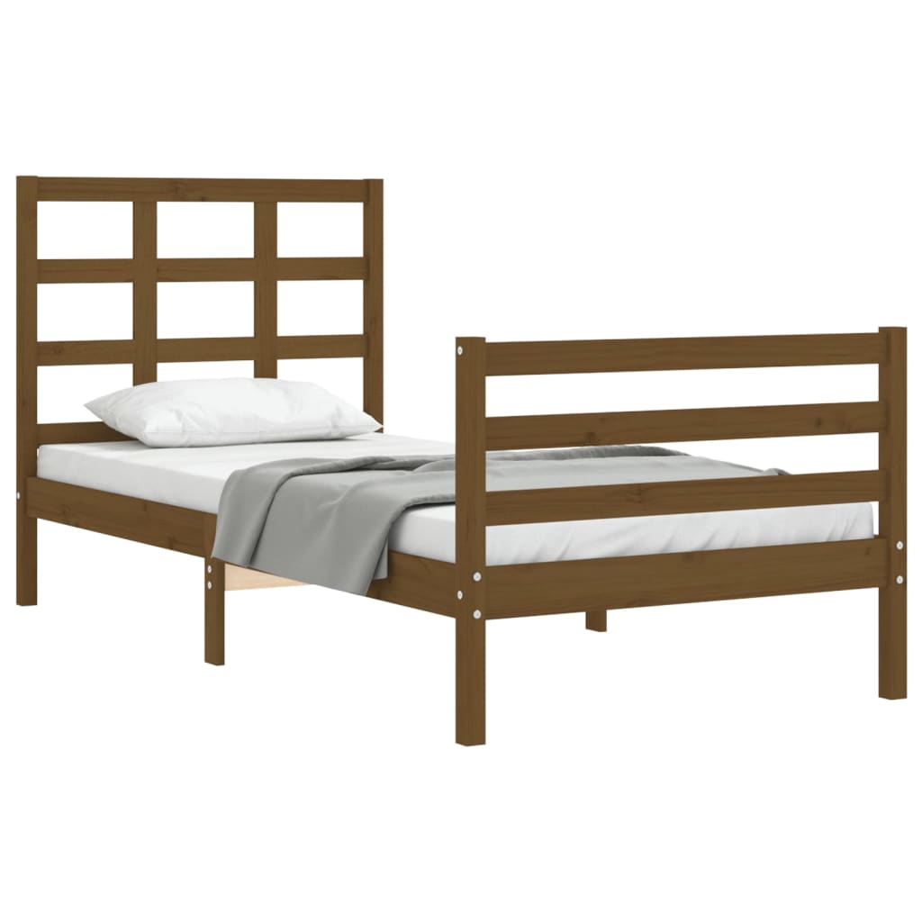 vidaXL Bed Frame without Mattress Honey Brown 90x200 cm Solid Wood