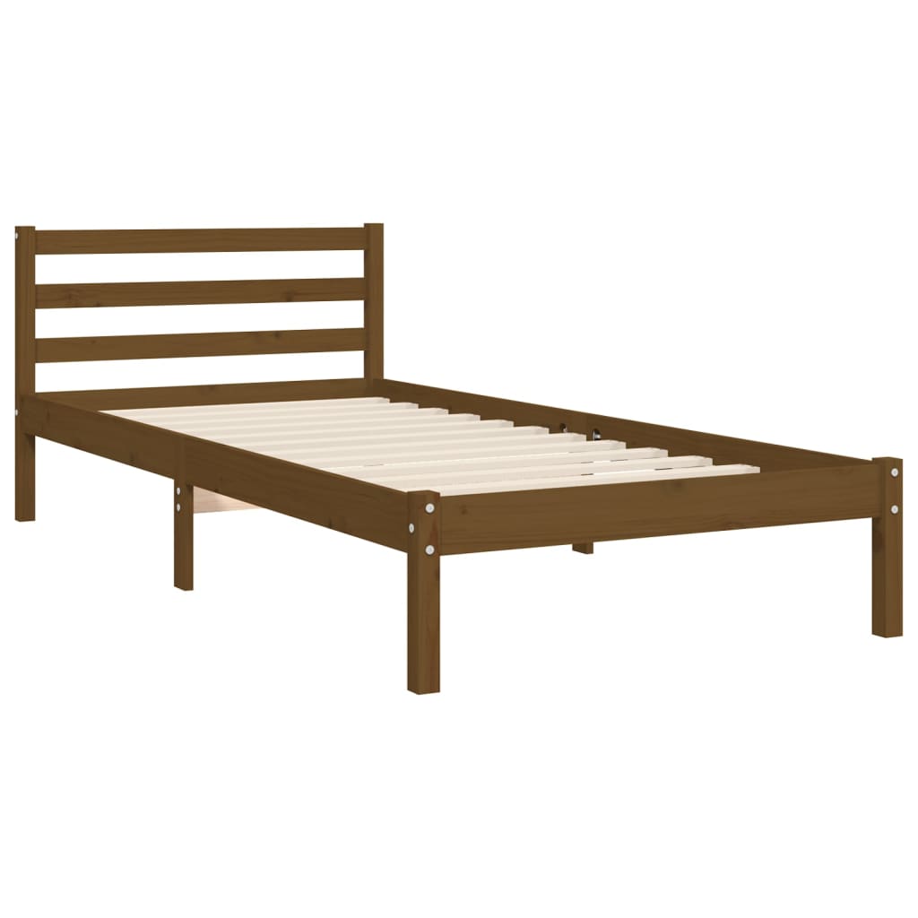 vidaXL Bed Frame without Mattress Honey Brown 90x200 cm Solid Wood