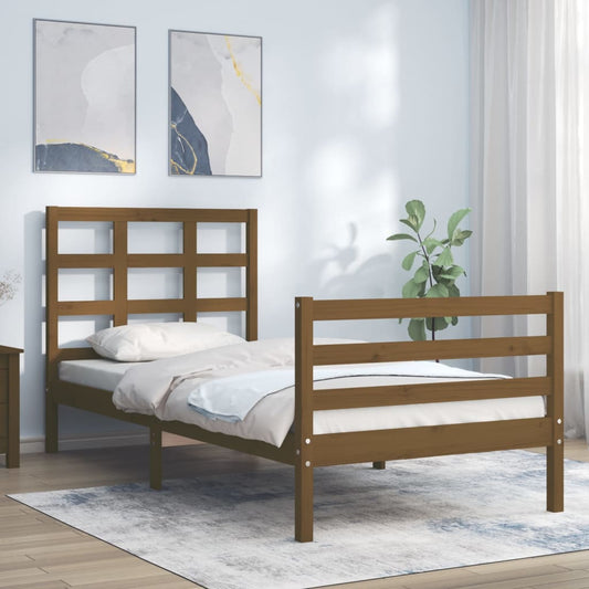 vidaXL Bed Frame without Mattress Honey Brown 90x200 cm Solid Wood