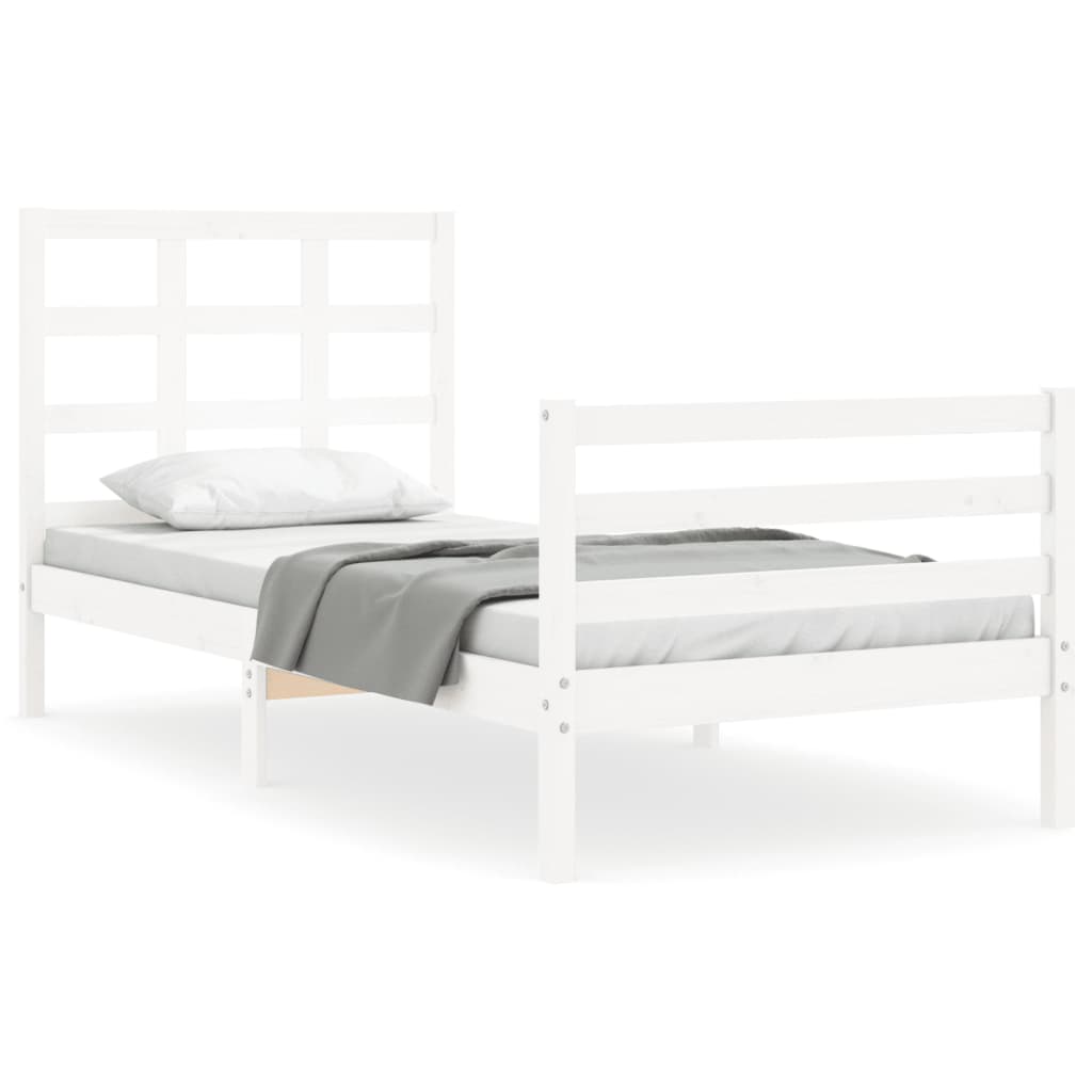 vidaXL Bed Frame without Mattress White 100x200 cm Solid Wood