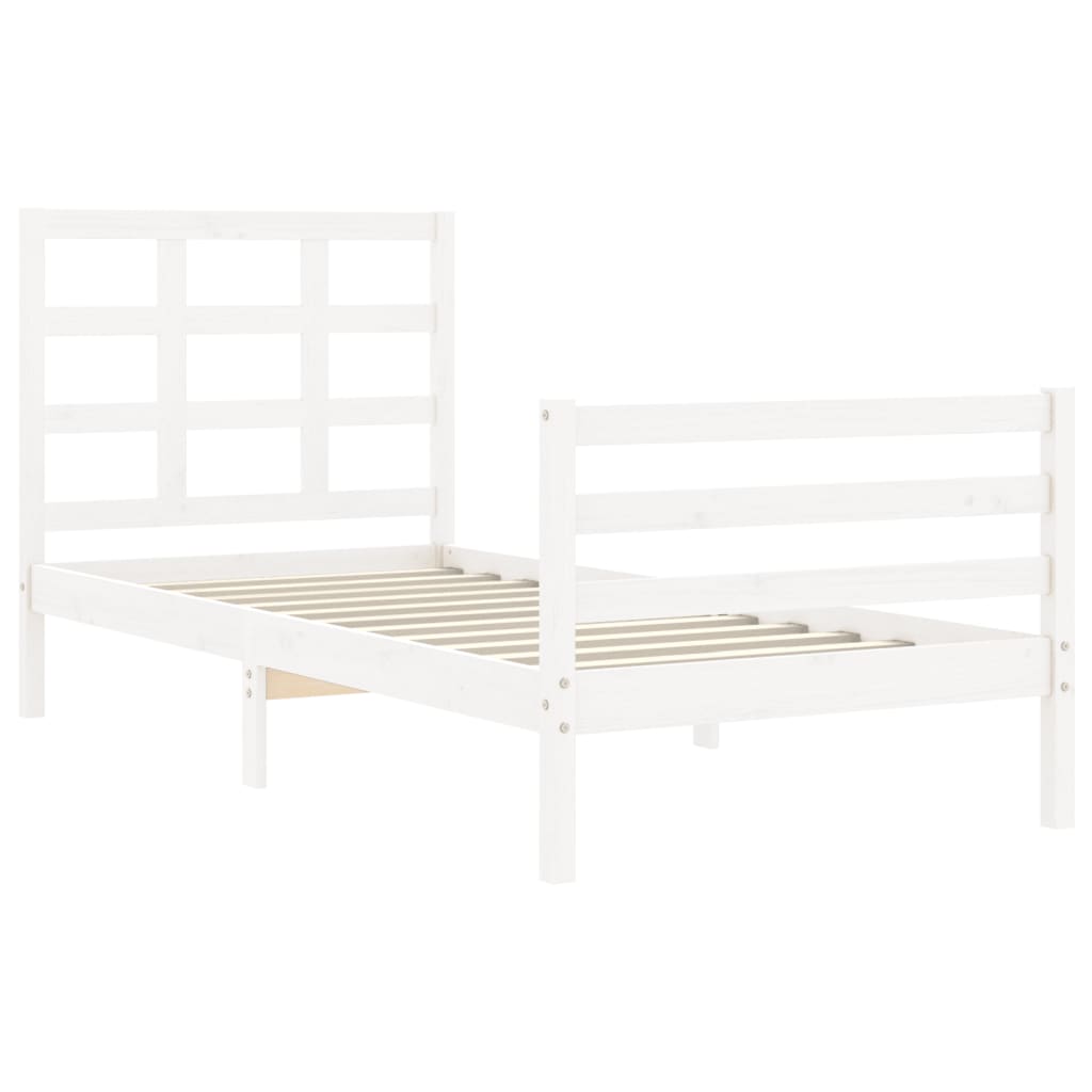 vidaXL Bed Frame without Mattress White 100x200 cm Solid Wood