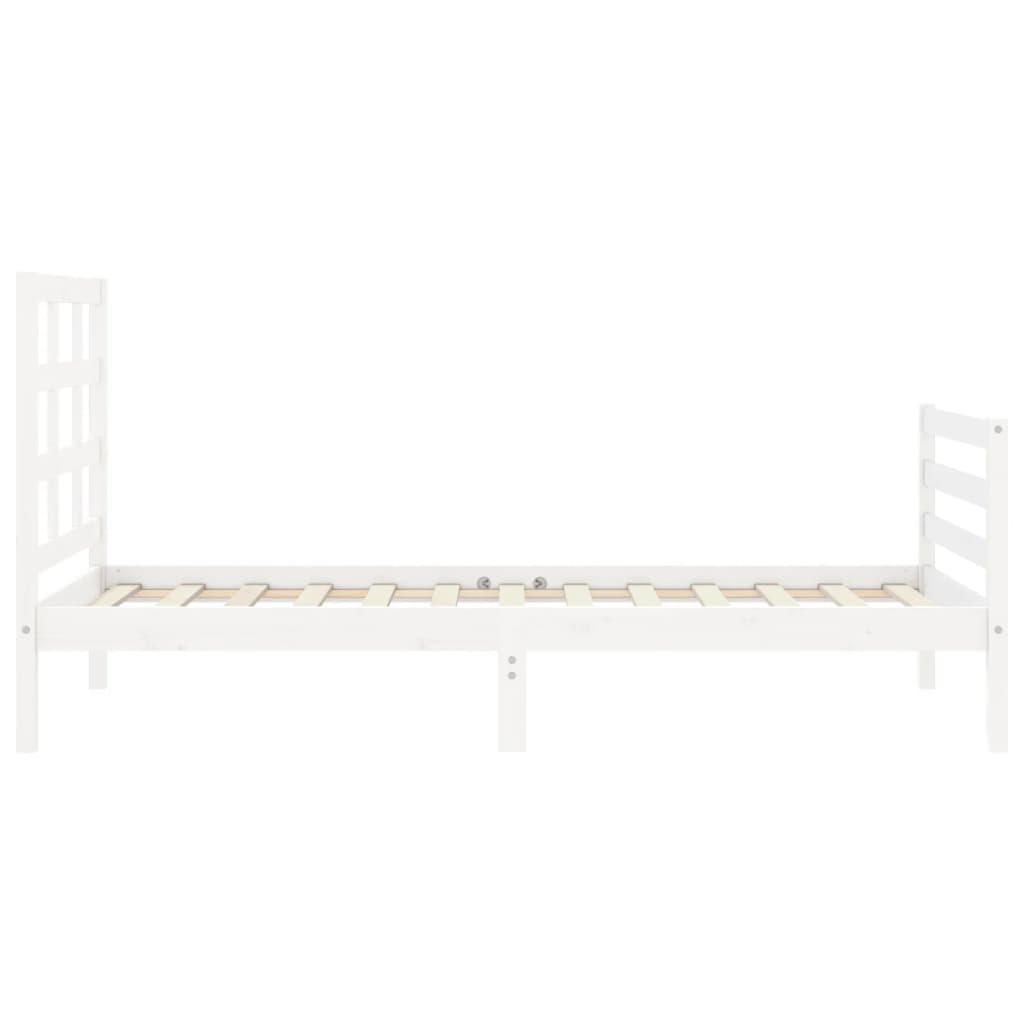 vidaXL Bed Frame without Mattress White 100x200 cm Solid Wood