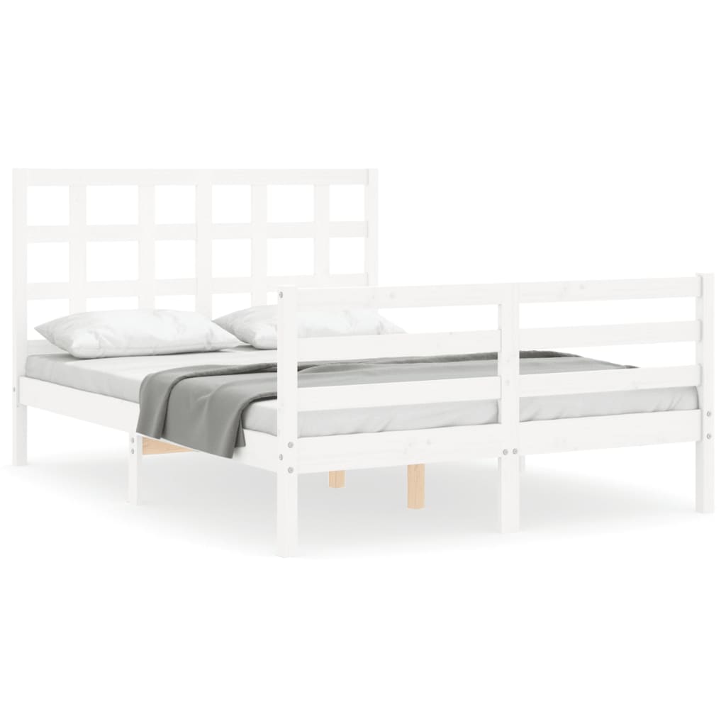 vidaXL Bed Frame without Mattress White 120x200 cm Solid Wood