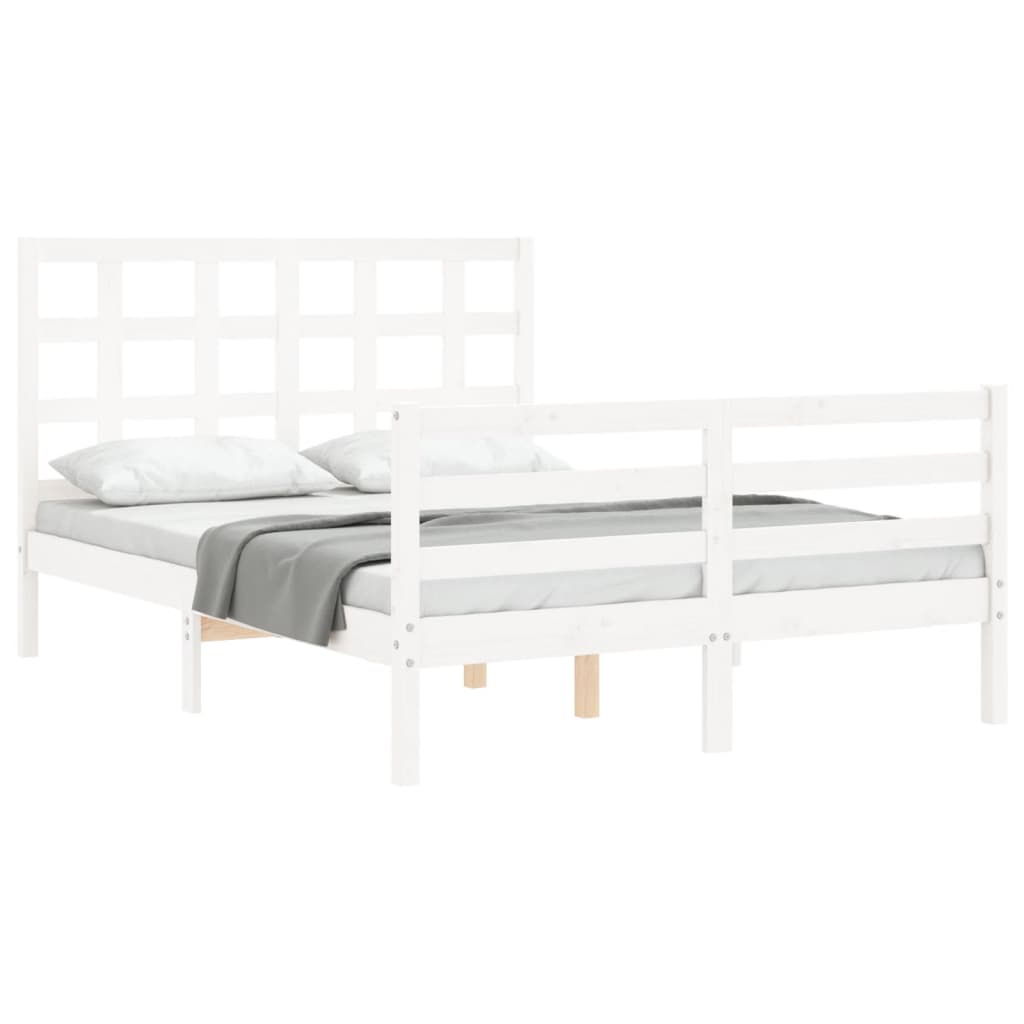 vidaXL Bed Frame without Mattress White 120x200 cm Solid Wood