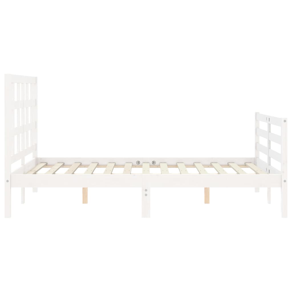 vidaXL Bed Frame without Mattress White 120x200 cm Solid Wood