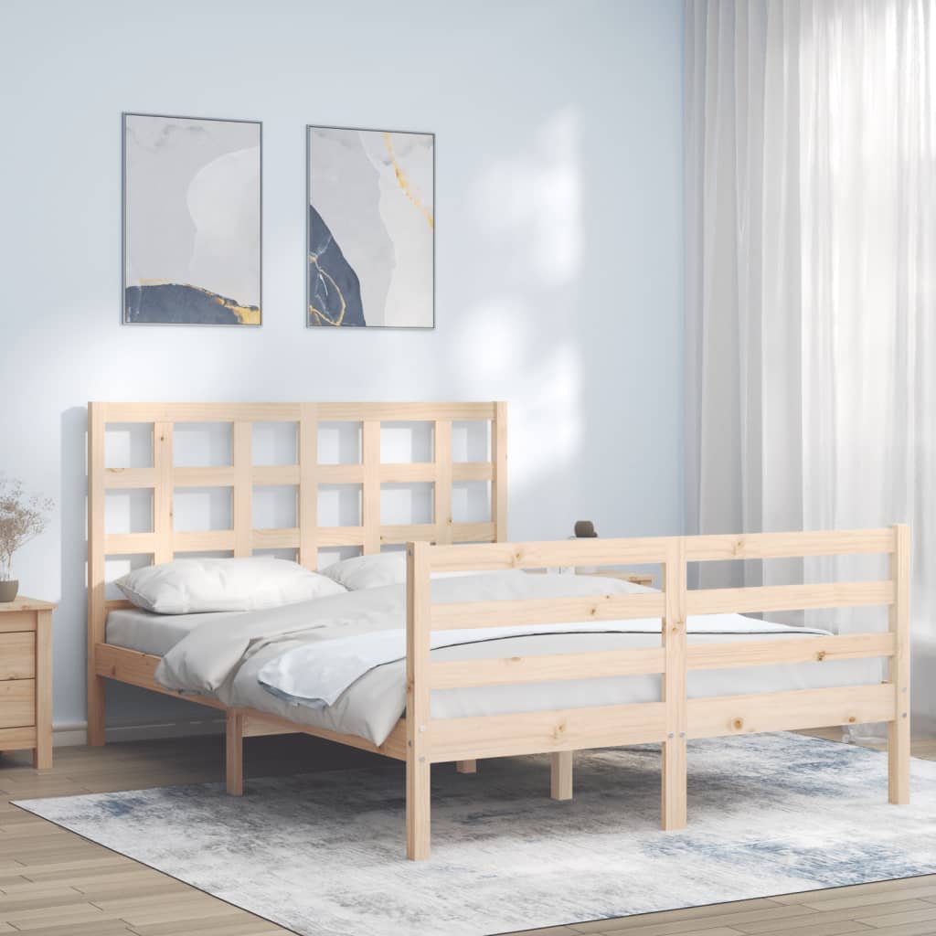 vidaXL Bed Frame without Mattress 140x200 cm Solid Wood