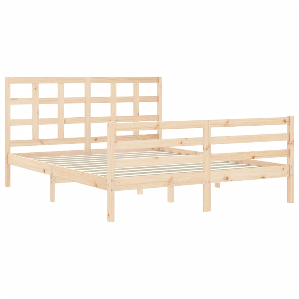 vidaXL Bed Frame without Mattress King Size Solid Wood