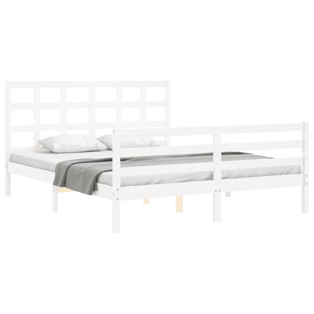 vidaXL Bed Frame without Mattress White 160x200 cm Solid Wood