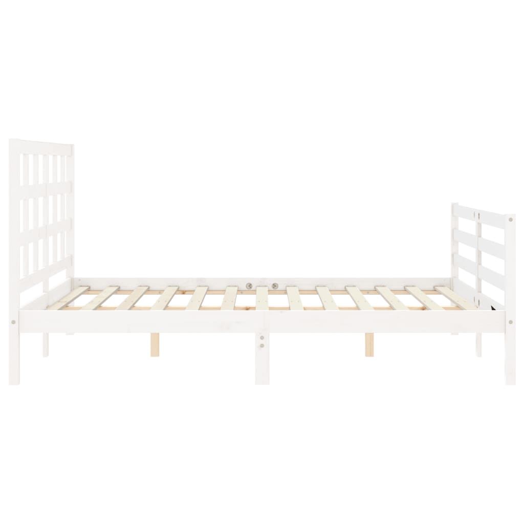 vidaXL Bed Frame without Mattress White 160x200 cm Solid Wood