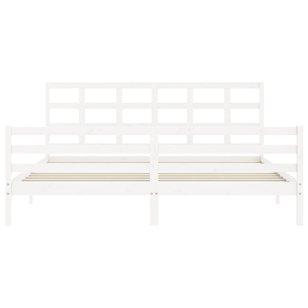 vidaXL Bed Frame without Mattress White 200x200 cm Solid Wood