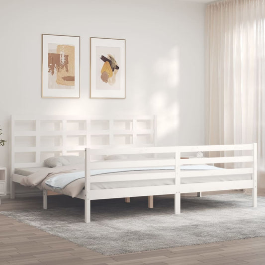 vidaXL Bed Frame without Mattress White 200x200 cm Solid Wood