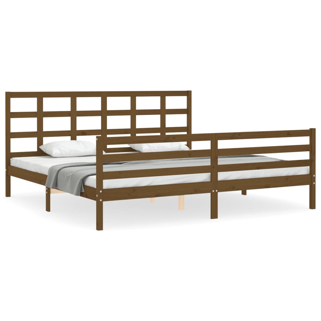 vidaXL Bed Frame without Mattress Honey Brown 200x200 cm Solid Wood